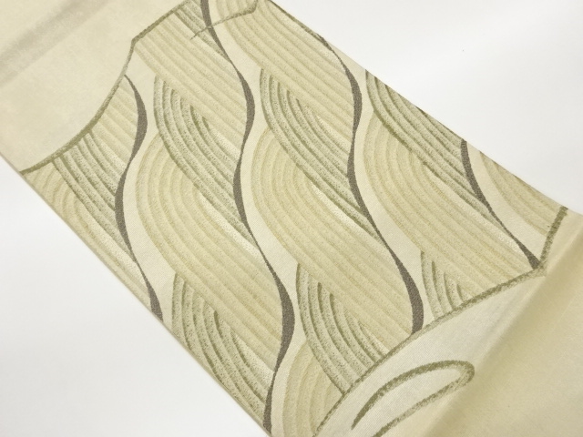 JAPANESE FUKURO OBI / WOVEN ABSTRACT WAVY STRIPE